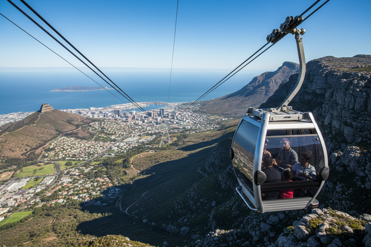 create photo of table mountain cable car ride